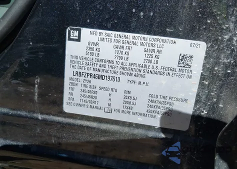 2021 Buick Envision Awd Essence from USA, damaged, VIN LRBFZPR46MD197610
